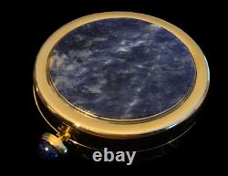 Estee Lauder Golden Compact Deep Blue Stone Lucidly Translucent Pressed Powder