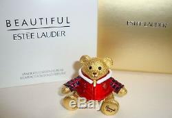 Estee Lauder Harrods Xmas Bear Beautiful Solid Perfume Compact 2017 Ltd Ed Nib