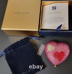 Estee Lauder Heart Rhinestone Beauty Powder Compact RARE