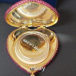 Estee Lauder Heart Rhinestone Beauty Powder Compact RARE