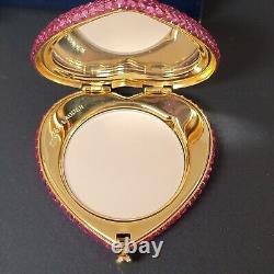 Estee Lauder Heart Rhinestone Beauty Powder Compact RARE