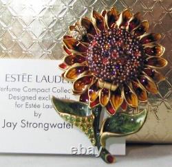 Estee Lauder Jay Strongwater Radiant Sunflower Solid Perfume Compact MIB Signed