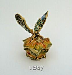 Estee Lauder Jay Strongwater Solid Perfume Compact Trinket Box Butterfly Leaf