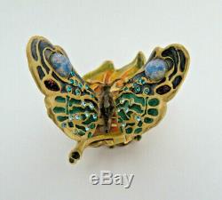Estee Lauder Jay Strongwater Solid Perfume Compact Trinket Box Butterfly Leaf