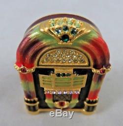 Estee Lauder Jay Strongwater White Linen Jeweled Jukebox Solid Perfume Compact