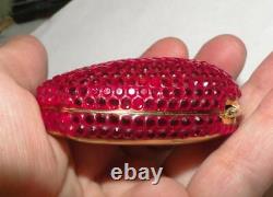 Estee Lauder LADY APPLE Red Swarovski Crystals Gold Collectible Powder Compact