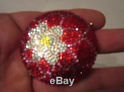 Estee Lauder Lucidity Compact Red & White Crystals Bejeweled Tub Sc-1