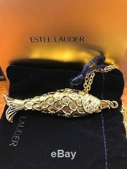 Estee Lauder Modern Muse Golden Articulated Fish Solid Perfume Necklace