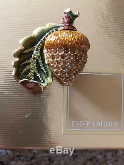 Estee Lauder Pleasures 2002 Glistening Acorn Perfume Compact by Jay Strongwater