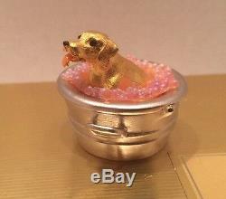 Estee Lauder Pleasures PUPPY IN A TUB Figural Compact Solid Perfume 2002 NIB