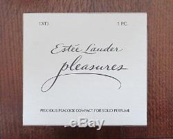 Estee Lauder Pleasures Solid Perfume PRECIOUS PEACOCK Compact 2003 Original Box