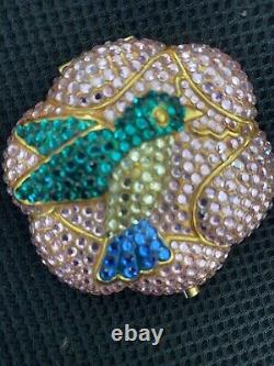 Estee Lauder Powder Compact 2001 All the Buzz Hummingbird Crystal jeweled