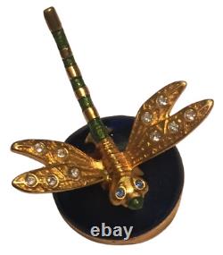 Estee Lauder Precious Dragonfly Perfume Compact 2003 EMPTY 12 Swarovski Crystals