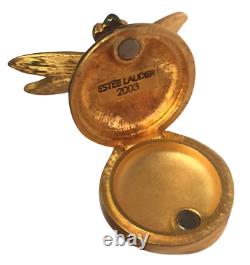 Estee Lauder Precious Dragonfly Perfume Compact 2003 EMPTY 12 Swarovski Crystals