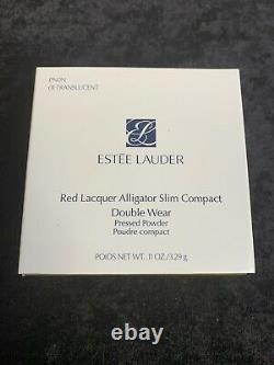 Estee Lauder Red Lacquer Alligator Slim Compact 01 TRANSLUCENT NIB LIMITED ED