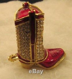 Estee Lauder Solid Perfume Collectible Compact BEAUTIFUL TO BOOT Cowboy Boot