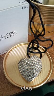 Estee Lauder Solid Perfume Compact 1998 Sparkling Heart Necklace MIBB