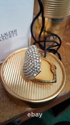 Estee Lauder Solid Perfume Compact 1998 Sparkling Heart Necklace MIBB