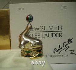 Estee Lauder Solid Perfume Compact 2000 Juggling Seal MIB Signed by Conte