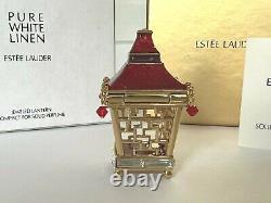 Estee Lauder Solid Perfume Compact 2009 Jeweled Lantern Pure White Linen