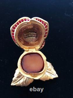 Estee Lauder Solid Perfume Compact Beautiful Red Rose 1998