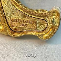 Estee Lauder Solid Perfume Compact Ice Skates WithPerfume withVelour Bag No Box EXC