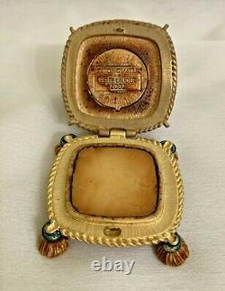 Estee Lauder Solid Perfume Compact Jay Strongwater Bejeweled Crown 2005 No Box