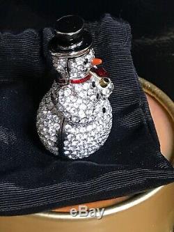 Estee Lauder Sparkling Snowman Beautiful Solid Compact BOX Rhinestone UNUSED