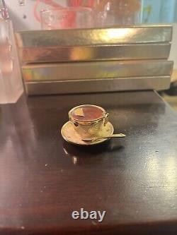 Estee Lauder Tea Cup Compact Solid Perfume Gold Prototype 1998