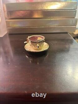 Estee Lauder Tea Cup Compact Solid Perfume Gold Prototype 1998