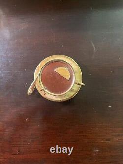 Estee Lauder Tea Cup Compact Solid Perfume Gold Prototype 1998