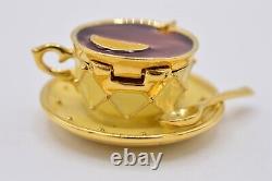 Estee Lauder Tea Cup EMPTY Compact Solid Perfume Gold Prototype 1998