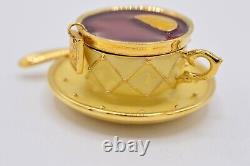 Estee Lauder Tea Cup EMPTY Compact Solid Perfume Gold Prototype 1998