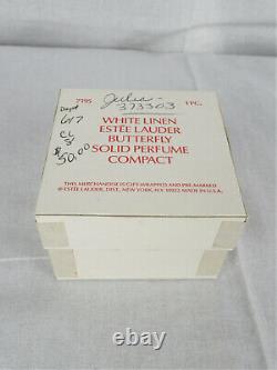 Estee Lauder White Line Solid Perfume Compact Butterfly in Box 1993