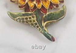 Jay Strongwater Estee Lauder Radiant Sunflower Floral Crystal Enamel Compact