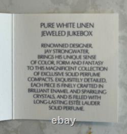 Jay Strongwater For Estée Lauder Solid White Linen Perfume Compact Jukebox