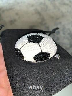 KATHRINE BAUMANN ESTEE LAUDER Swarovski Crystal Soccer Ball POWDER COMPACT