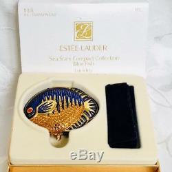 Ltd Edition Estee Lauder Sea Stars Blue Fish Swarovski Lucidity Powder Compact