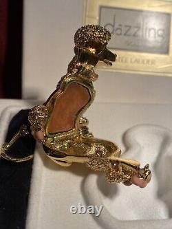 Miniature POODLE Perfume Compact-Dazzling Estee Lauder Gold Parfum-1999 in Box