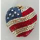 New! Estee Lauder New York Spirit Apple Rhinestone Powder Mirror Compact Usa