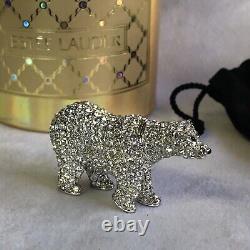 NEW Estee Lauder Solid Perfume Compact 1990s Sparkling Polar Bear, Christmas