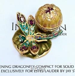NIBB ESTEE LAUDER JAY STRONGWATER DRAGONFLY SOLID PERFUME COMPACT in Orig. BOX