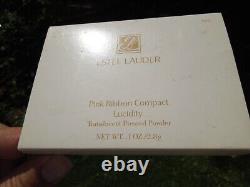 NIB Estee Lauder 2001 Lucidity Breast Cancer Pink Ribbon Crystal Compact RARE