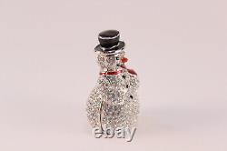 NIB Estee Lauder Beautiful Sparkling Snowman Xmas Crystal Compact Solid Perfume