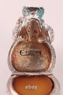 NIB Estee Lauder Beautiful Sparkling Snowman Xmas Crystal Compact Solid Perfume