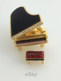 NIB New 2000 Estee Lauder Beautiful Black Baby Grand Piano Solid Perfume Compact