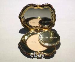 New! Estee Lauder Golden Pup Powder Compact w EL Pouch