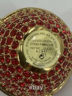 New HTF Estee Lauder White Linen Red Apple Compact for Solid Perfume 1996