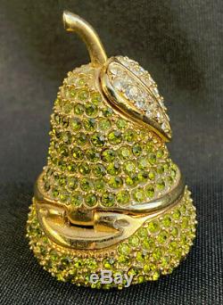 Nib Estee Lauder Solid Perfume Compact Jeweled Pear Crystal Beautiful Perfume