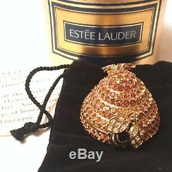 OG Estee Lauder Beautiful Beehive Crystal Solid Compact w Box